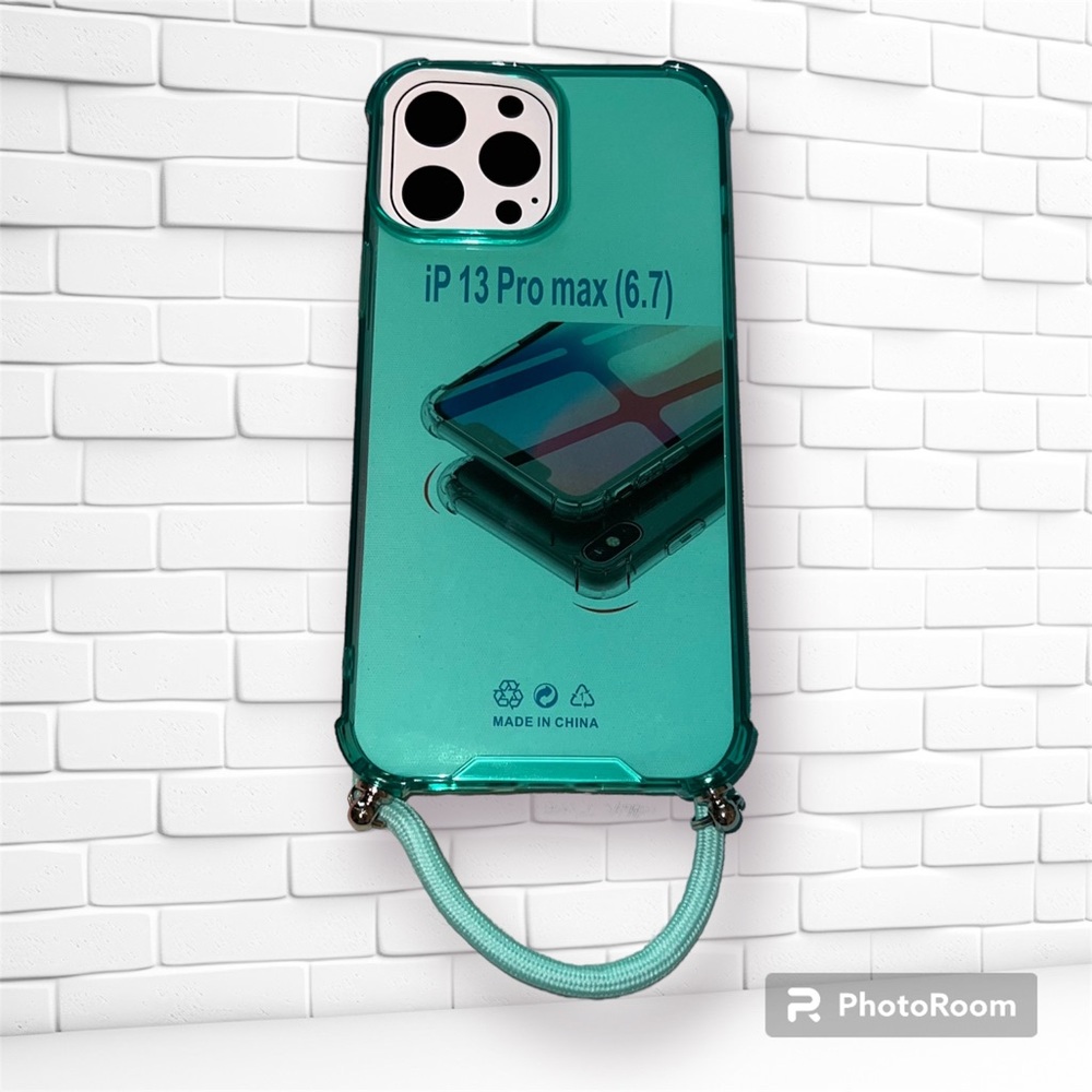 iPhone 13 Pro Max Green Case with Laynard